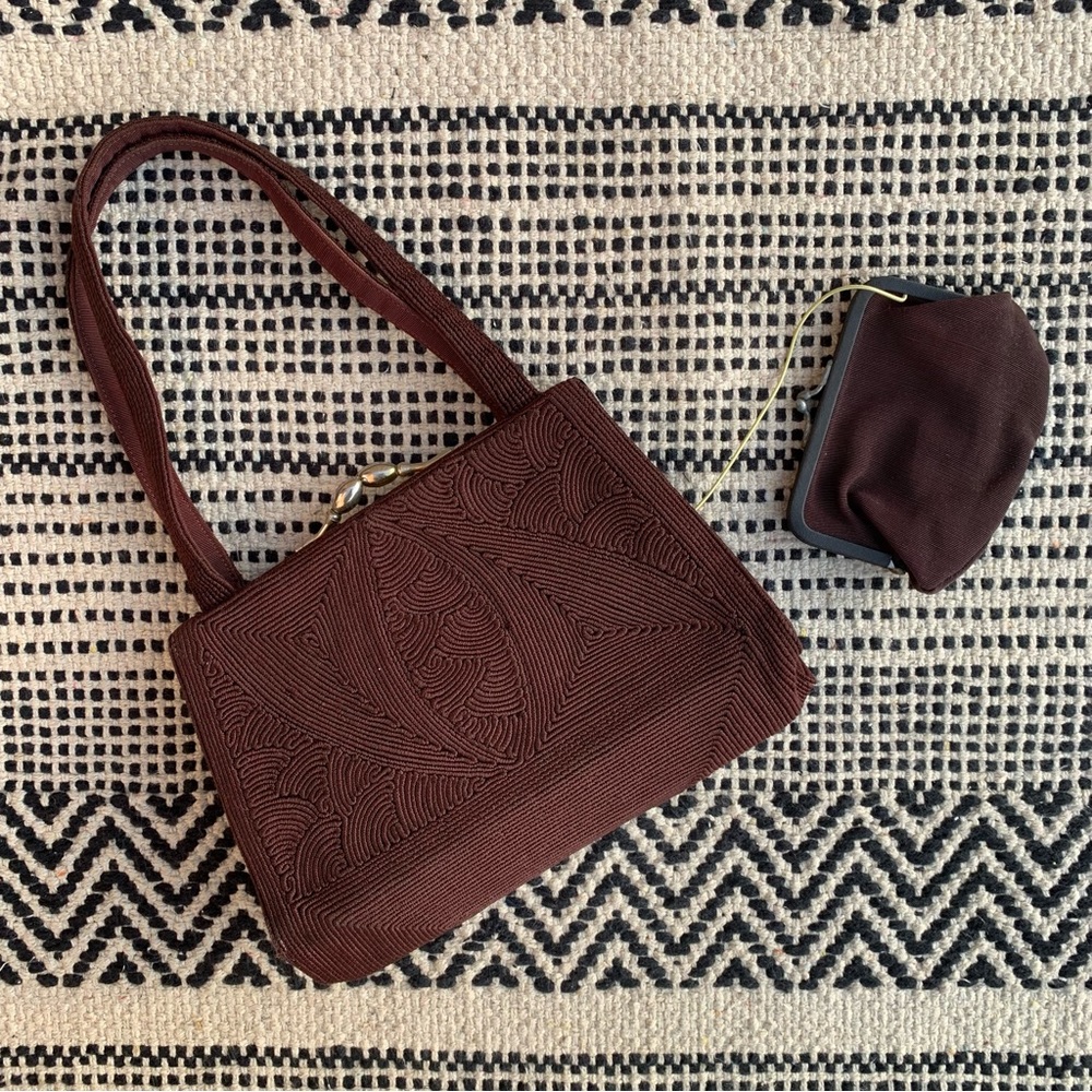 Vintage Embroidered Purse & Matching Coin Purse